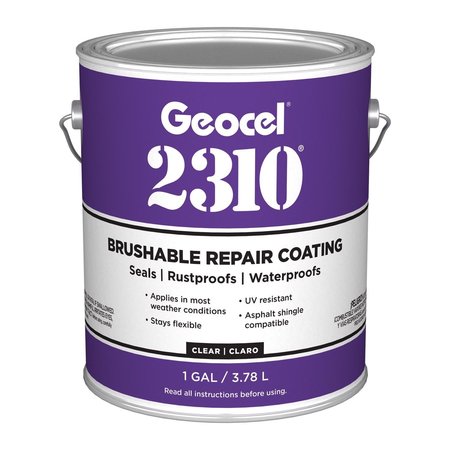 GEOCEL 2310 Tripolymer Brushable Repair Coating Crystal Clear Multi-Purpose Repair Coating 1 gal GC65300